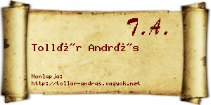 Tollár András névjegykártya